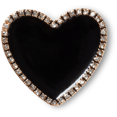 Crocs Black Heart with Gold Outline Jibbitz™ charms Women|Men|Jibbitz™ Charms