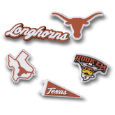 Crocs University of Texas 5 Pack Jibbitz™ charms Women|Men|Kids|Jibbitz™ Charms