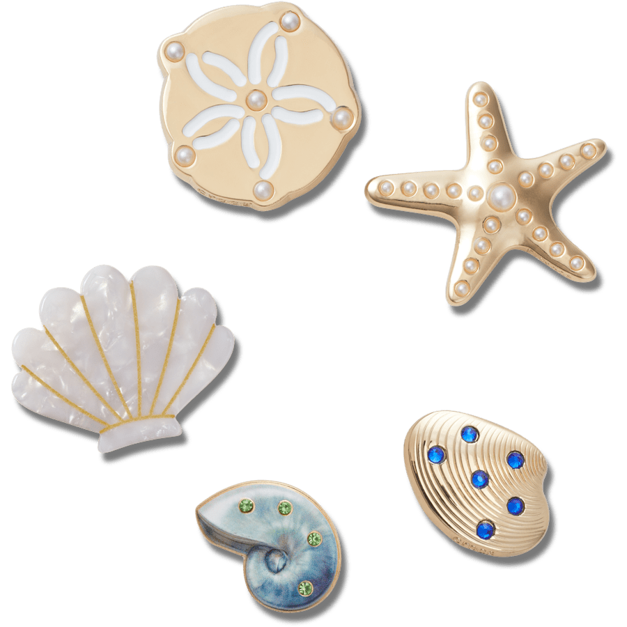 Crocs Gold Seashell 5 Pack Jibbitz™ charms Women|Men|Jibbitz™ Charms