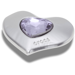 Crocs SilverandPurple SMT Gem Heart Jibbitz™ charms Women|Men|Jibbitz™ Charms