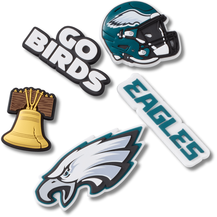 Crocs NFL Philadelphia Eagles 5 Pack Jibbitz Shoe Charm Women|Men|Jibbitz™ Charms