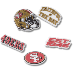 Crocs NFL San Francisco 49ers 5 Pack Jibbitz Shoe Charm Women|Men|Jibbitz™ Charms