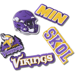 Crocs NFL Minnesota Vikings 5 Pack Jibbitz Shoe Charm Women|Men|Jibbitz™ Charms