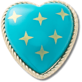 Crocs Turquoise and Gold Heart Jibbitz™ charms Women|Men