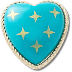 Crocs Turquoise and Gold Heart Jibbitz™ charms Women|Men