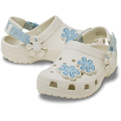 Crocs Toddler Classic Denim Flower Adjustable Backstrap Clog Kids