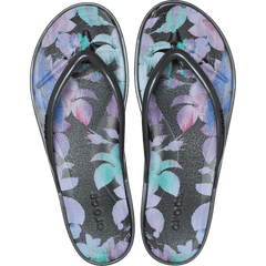 Crocs Miami Round Toe Dark Floral Flip Women