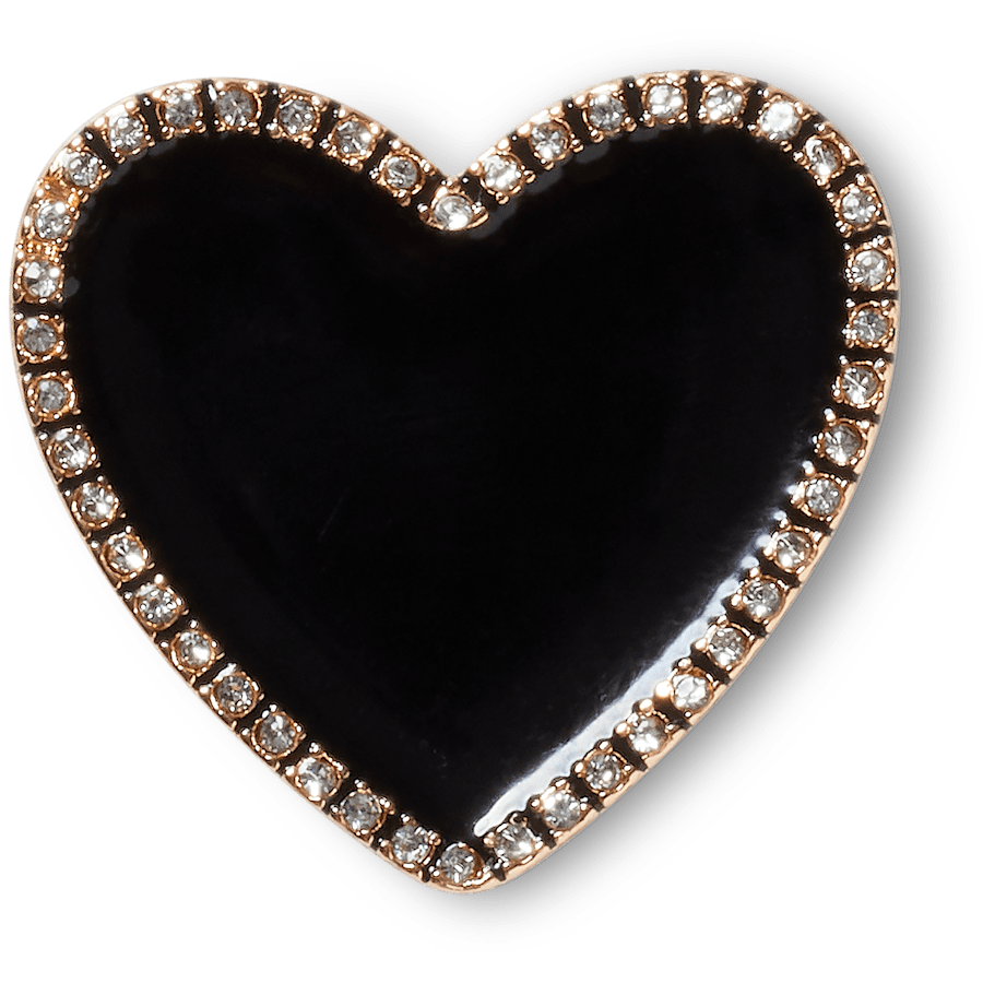 Crocs Black Heart with Gold Outline Jibbitz™ charms Women|Men|Jibbitz™ Charms