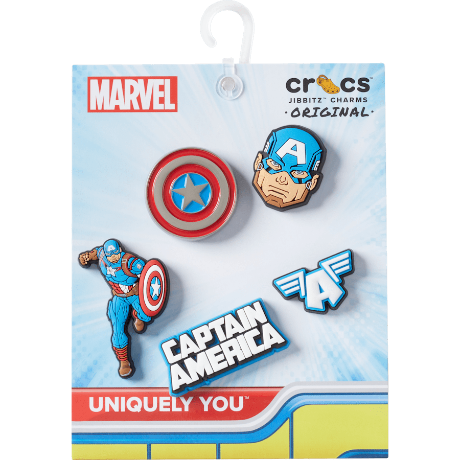 Crocs Captain America 5 Pack Jibbitz™ charms Women|Men|Kids|Jibbitz™ Charms