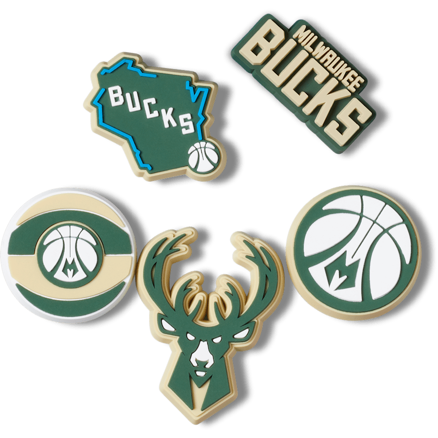 Crocs NBA Milwaukee Bucks 5 Pack Jibbitz™ charms Women|Men|Jibbitz™ Charms
