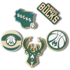 Crocs NBA Milwaukee Bucks 5 Pack Jibbitz™ charms Women|Men|Jibbitz™ Charms
