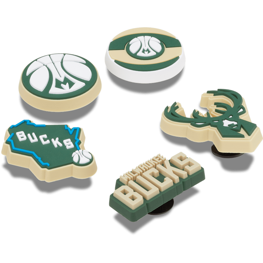 Crocs NBA Milwaukee Bucks 5 Pack Jibbitz™ charms Women|Men|Jibbitz™ Charms