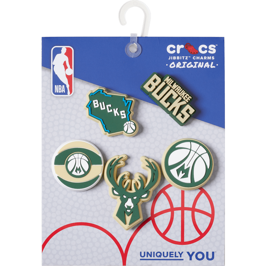 Crocs NBA Milwaukee Bucks 5 Pack Jibbitz™ charms Women|Men|Jibbitz™ Charms