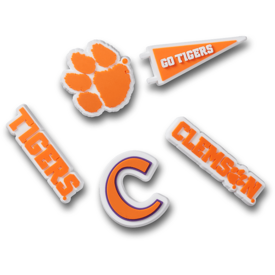 Crocs Clemson Univ 5 Pack Jibbitz™ charms Women|Men|Kids|Jibbitz™ Charms