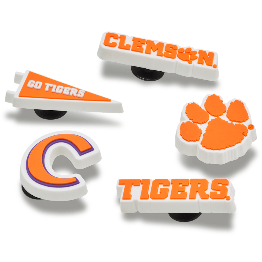 Crocs Clemson Univ 5 Pack Jibbitz™ charms Women|Men|Kids|Jibbitz™ Charms