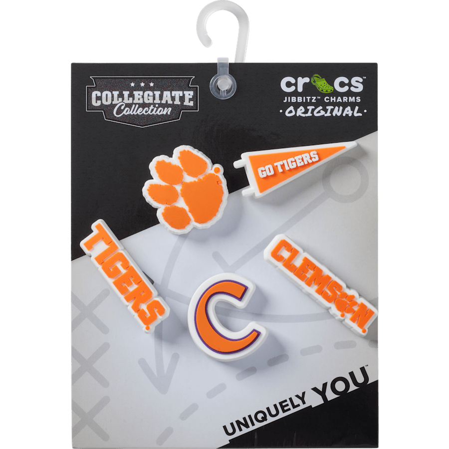 Crocs Clemson Univ 5 Pack Jibbitz™ charms Women|Men|Kids|Jibbitz™ Charms