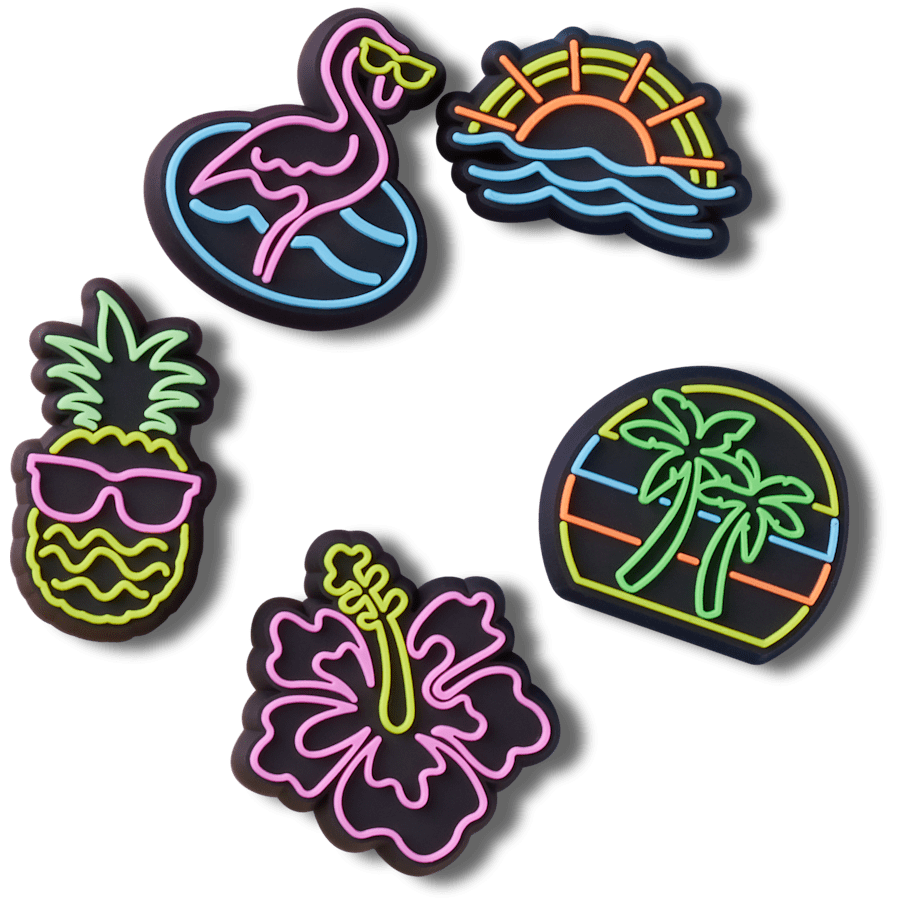 Crocs Lights Up Neon 5 Pack Jibbitz™ charms Women|Men|Jibbitz™ Charms