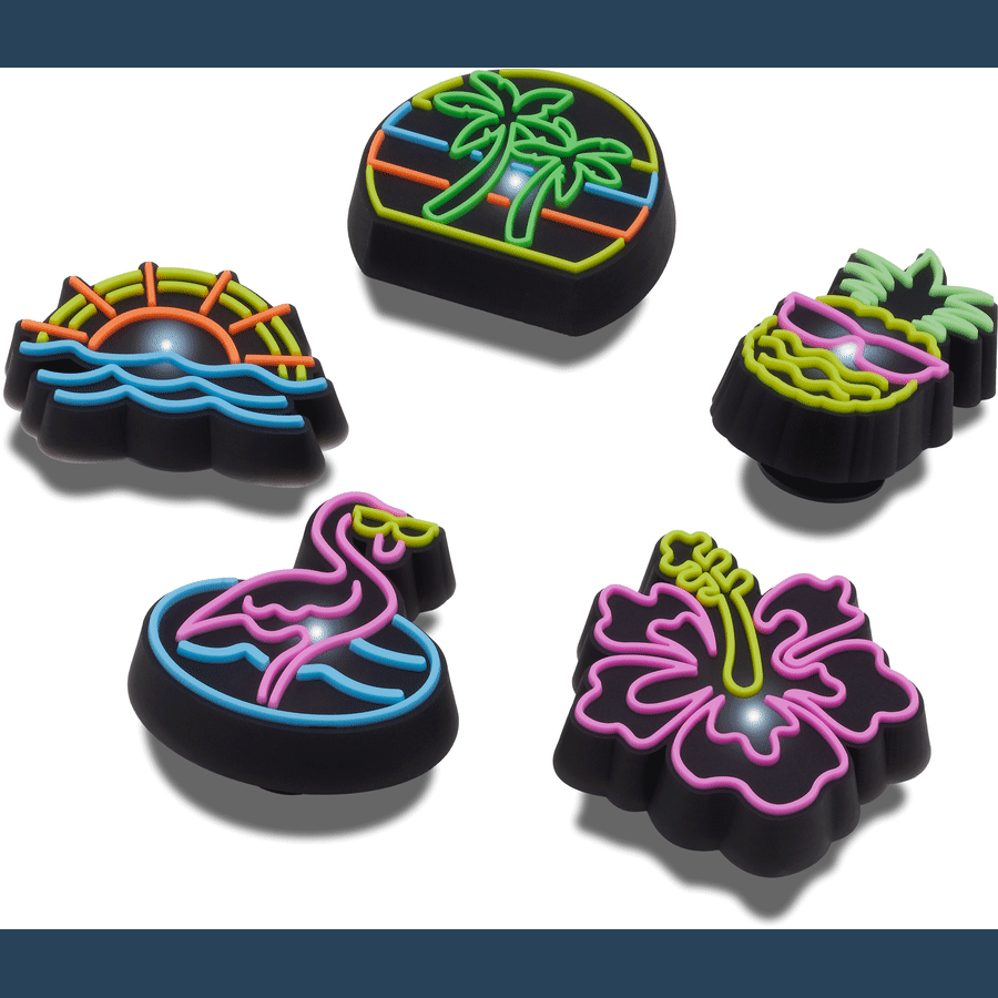 Crocs Lights Up Neon 5 Pack Jibbitz™ charms Women|Men|Jibbitz™ Charms