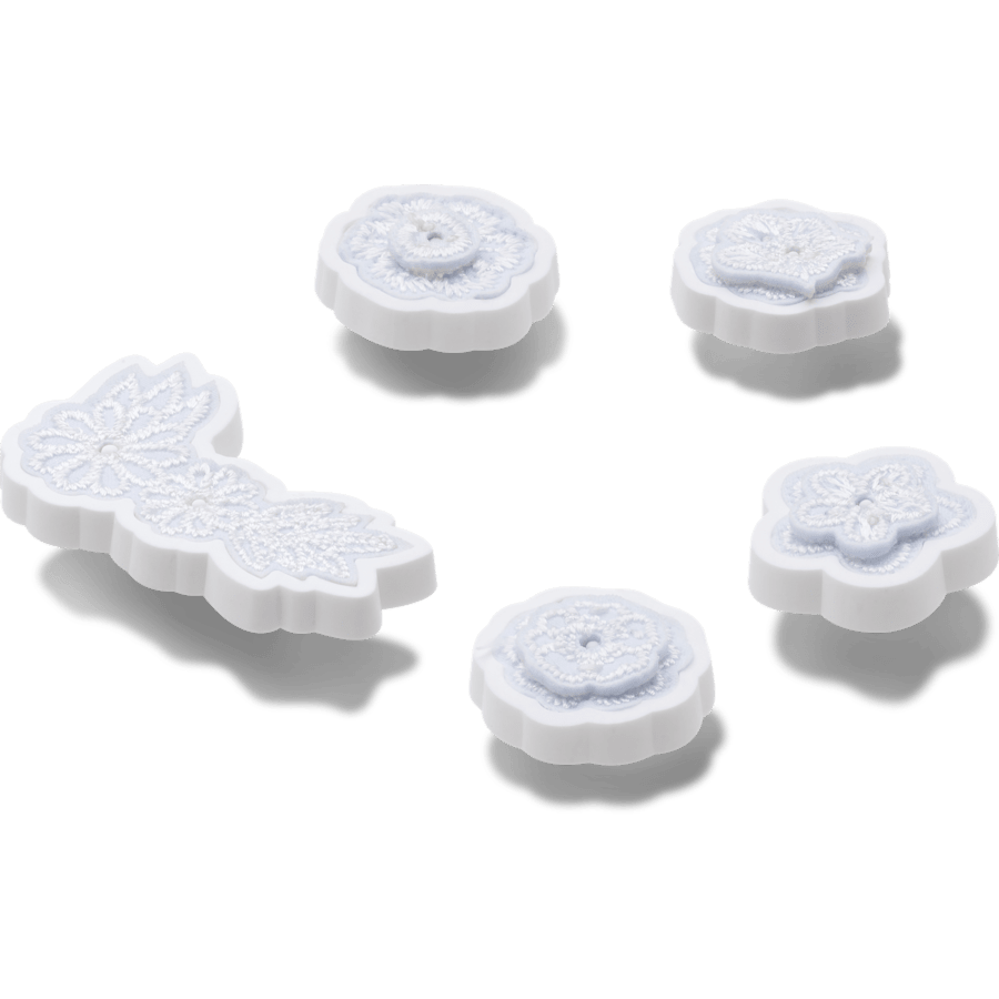 Crocs White Elegant Floral 5 Pack Jibbitz™ charms Women|Men|Jibbitz™ Charms