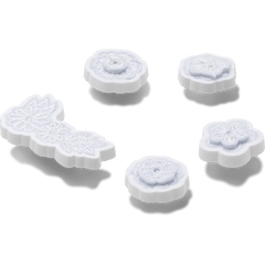 Crocs White Elegant Floral 5 Pack Jibbitz™ charms Women|Men|Jibbitz™ Charms