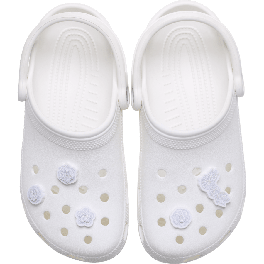 Crocs White Elegant Floral 5 Pack Jibbitz™ charms Women|Men|Jibbitz™ Charms