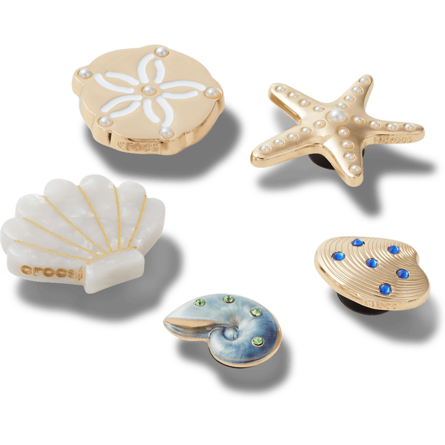 Crocs Gold Seashell 5 Pack Jibbitz™ charms Women|Men|Jibbitz™ Charms