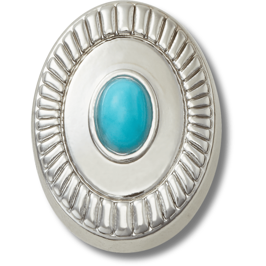 Crocs Silver Turquoise Emblem Jibbitz™ charms Women|Men|Jibbitz™ Charms