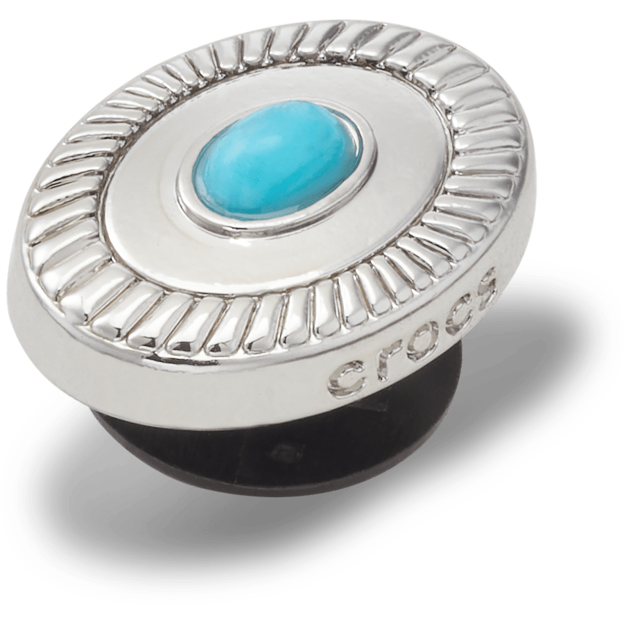 Crocs Silver Turquoise Emblem Jibbitz™ charms Women|Men|Jibbitz™ Charms