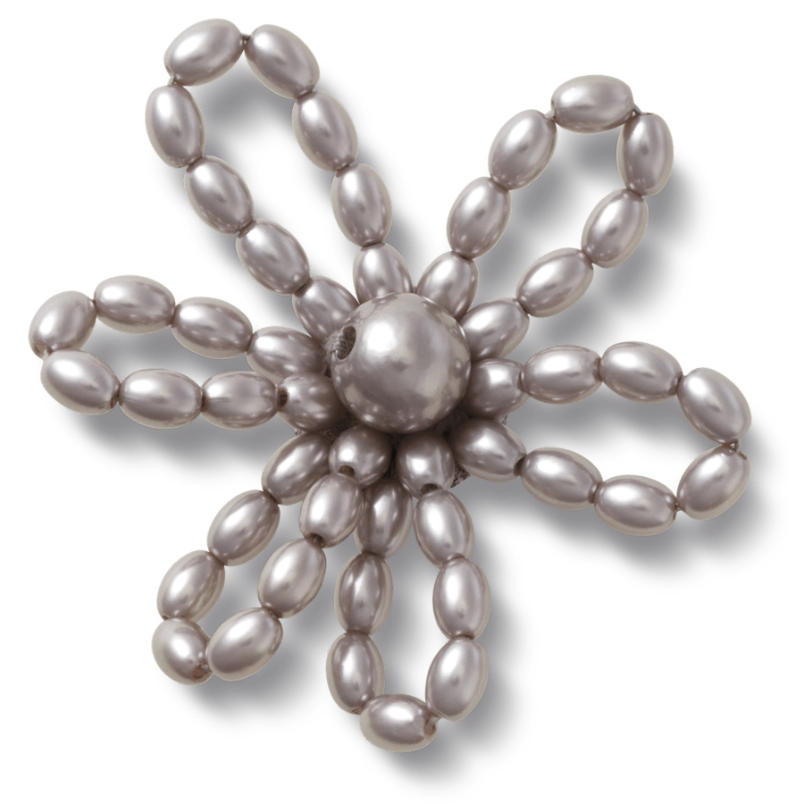 Crocs Grey Pearl Beaded Daisy Jibbitz™ charms Women|Men|Jibbitz™ Charms