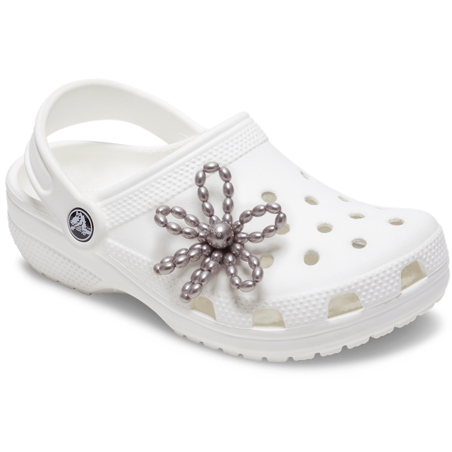 Crocs Grey Pearl Beaded Daisy Jibbitz™ charms Women|Men|Jibbitz™ Charms
