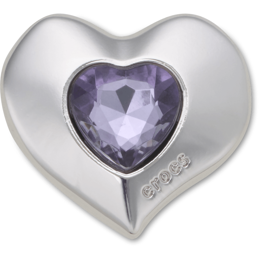 Crocs SilverandPurple SMT Gem Heart Jibbitz™ charms Women|Men|Jibbitz™ Charms
