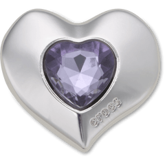 Crocs SilverandPurple SMT Gem Heart Jibbitz™ charms Women|Men|Jibbitz™ Charms