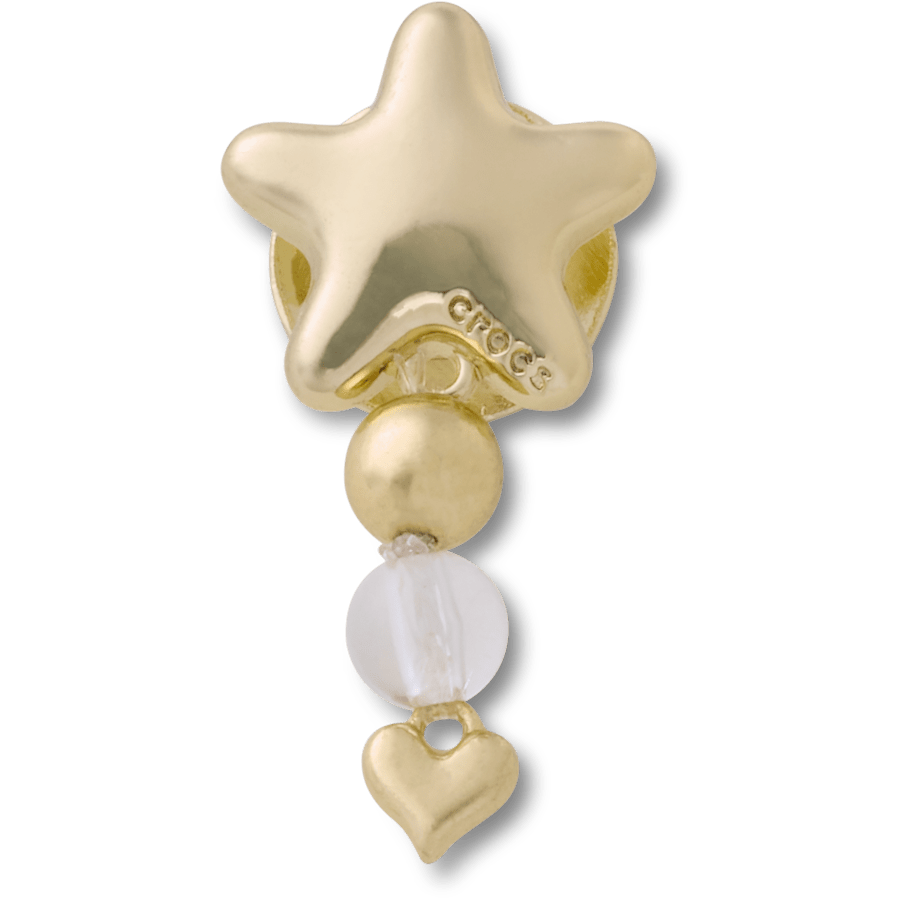 Crocs Gold Star with Heart Dangle Jibbitz™ charms Women|Men|Jibbitz™ Charms