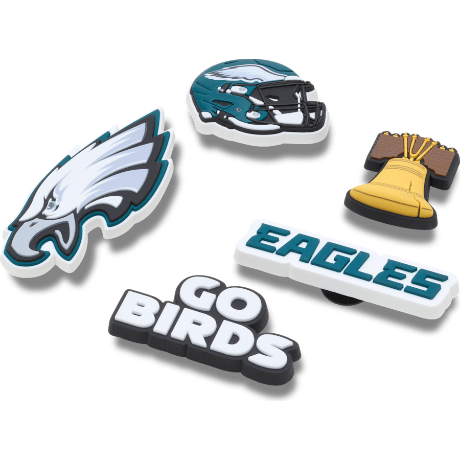 Crocs NFL Philadelphia Eagles 5 Pack Jibbitz Shoe Charm Women|Men|Jibbitz™ Charms