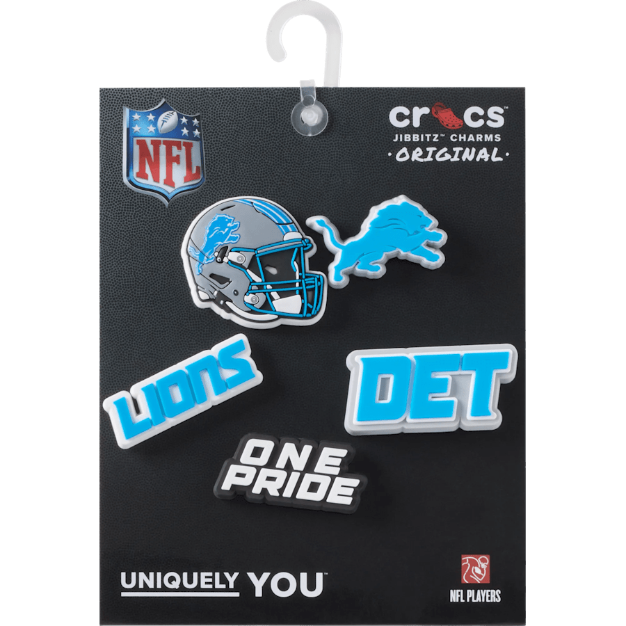 Crocs NFL Detroit Lions 5 Pack Jibbitz Shoe Charm Women|Men|Jibbitz™ Charms
