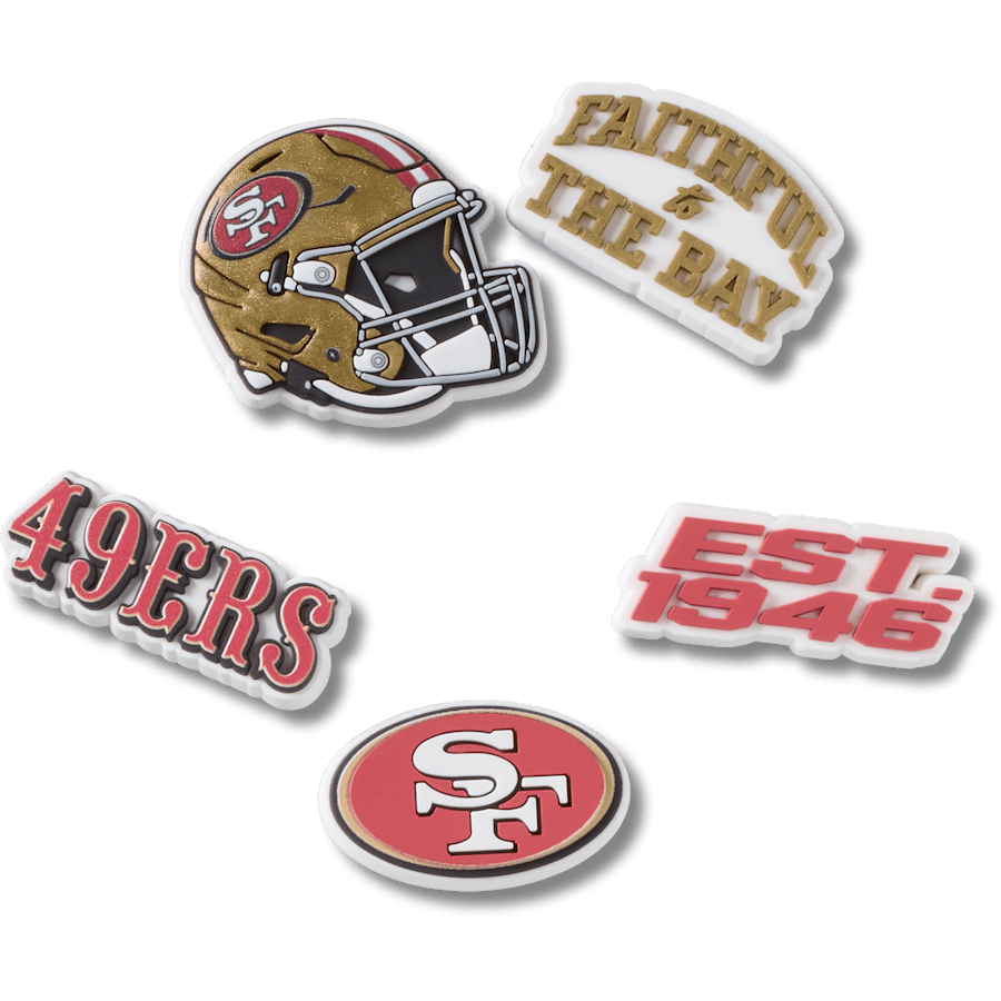Crocs NFL San Francisco 49ers 5 Pack Jibbitz Shoe Charm Women|Men|Jibbitz™ Charms