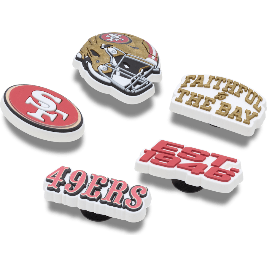 Crocs NFL San Francisco 49ers 5 Pack Jibbitz Shoe Charm Women|Men|Jibbitz™ Charms