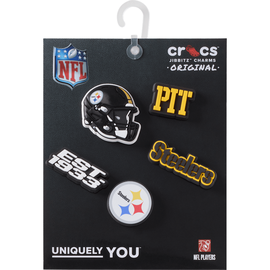 Crocs NFL Pittsburgh Steelers 5 Pack Jibbitz Shoe Charm Women|Men|Jibbitz™ Charms