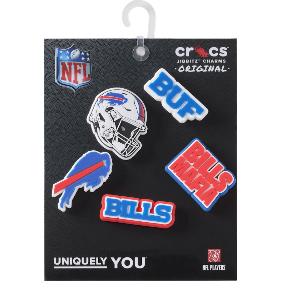Crocs NFL Buffalo Bills 5 Pack Jibbitz Shoe Charm Women|Men|Jibbitz™ Charms