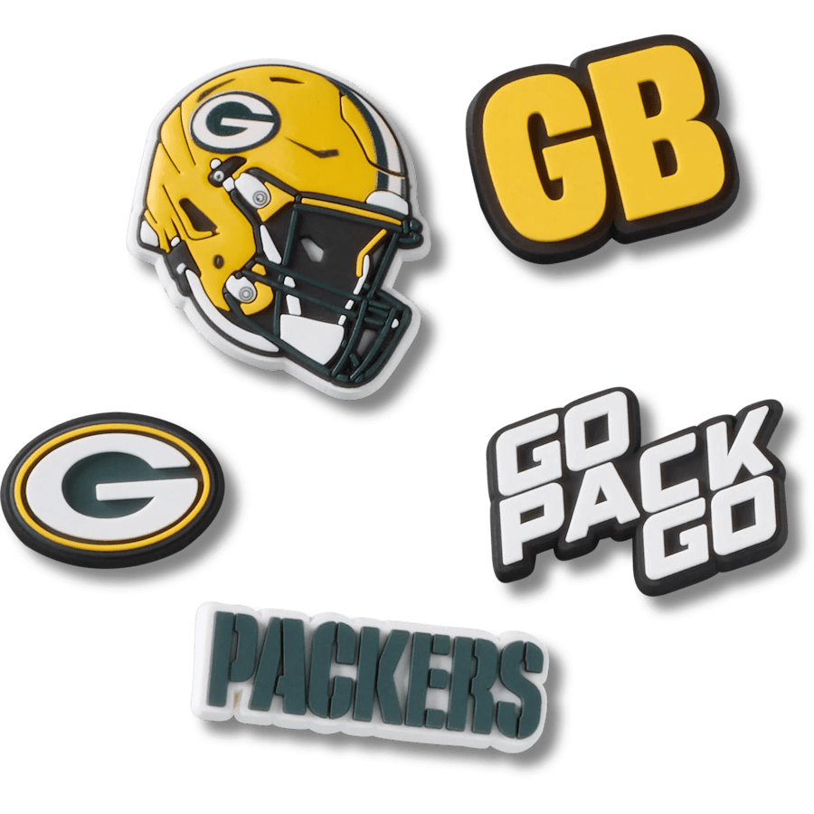 Crocs NFL Green Bay Packers 5 Pack Jibbitz Shoe Charm Women|Men|Jibbitz™ Charms