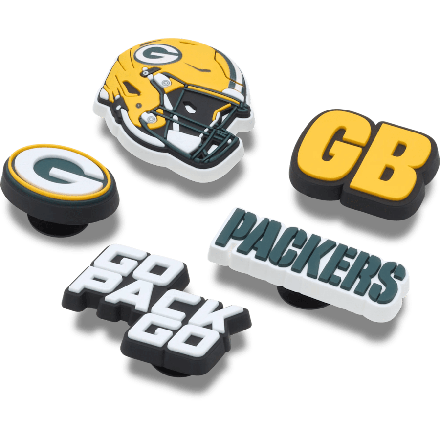 Crocs NFL Green Bay Packers 5 Pack Jibbitz Shoe Charm Women|Men|Jibbitz™ Charms