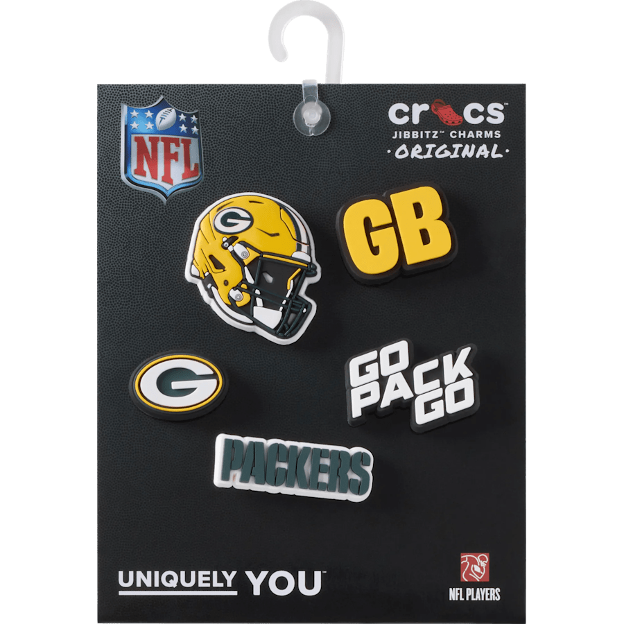 Crocs NFL Green Bay Packers 5 Pack Jibbitz Shoe Charm Women|Men|Jibbitz™ Charms