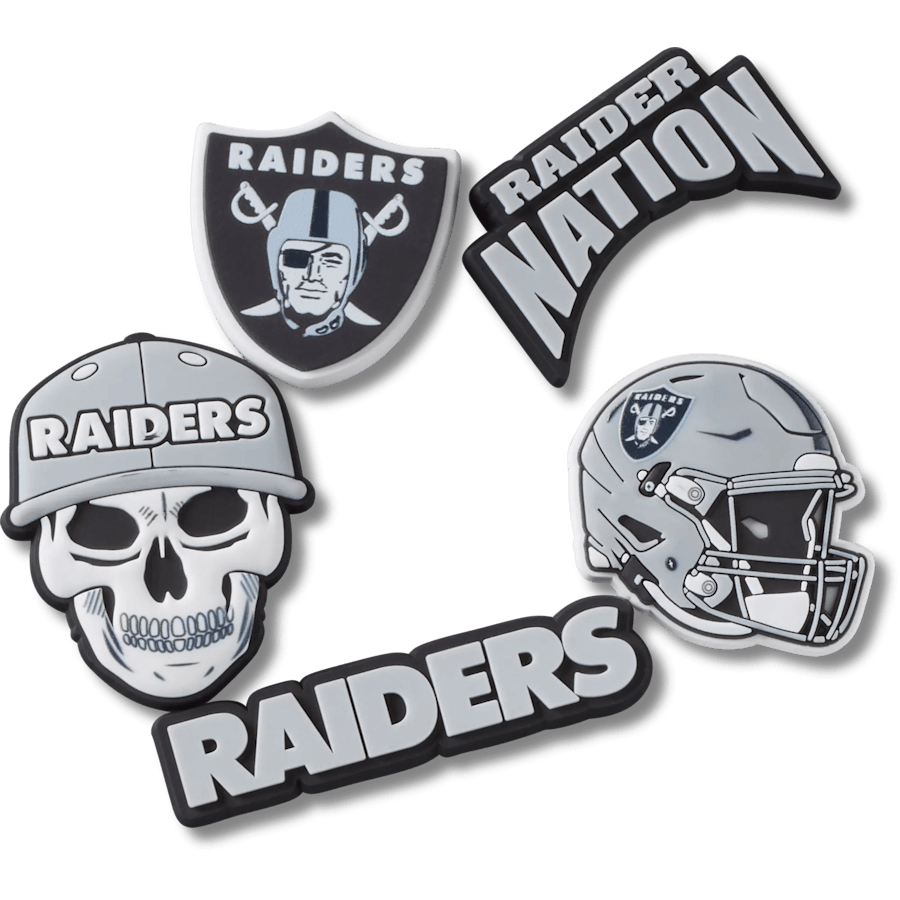 Crocs NFL Las Vegas Raiders 5 Pack Jibbitz Shoe Charm Women|Men|Jibbitz™ Charms