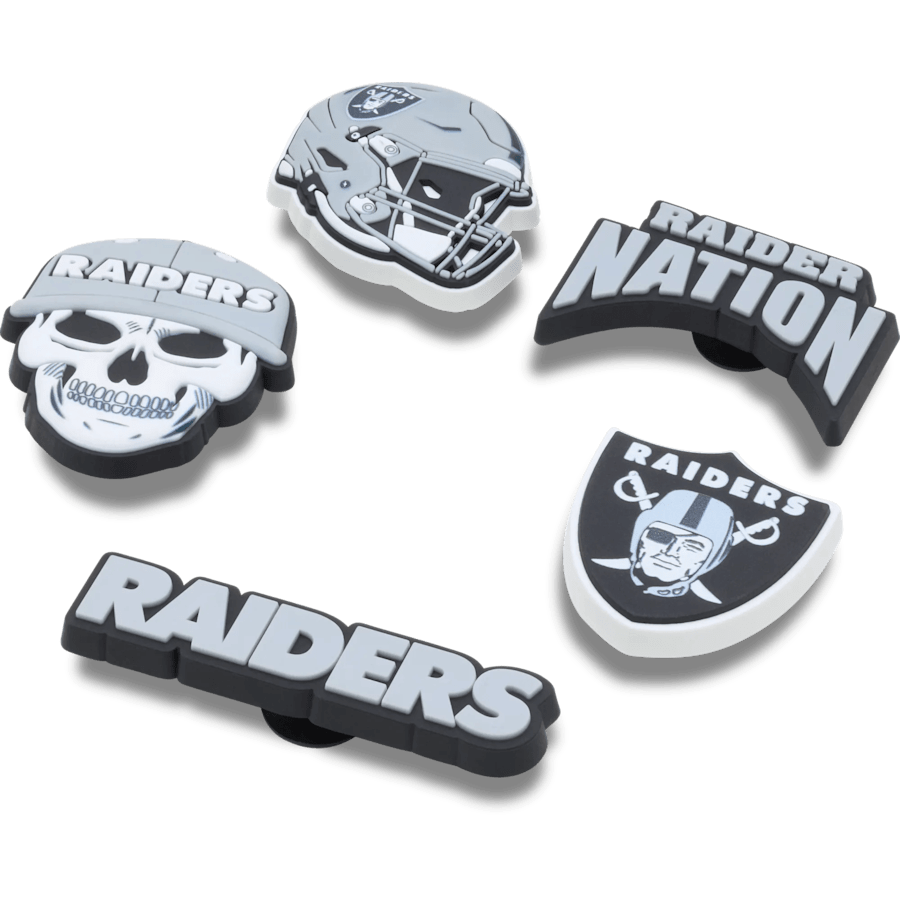 Crocs NFL Las Vegas Raiders 5 Pack Jibbitz Shoe Charm Women|Men|Jibbitz™ Charms