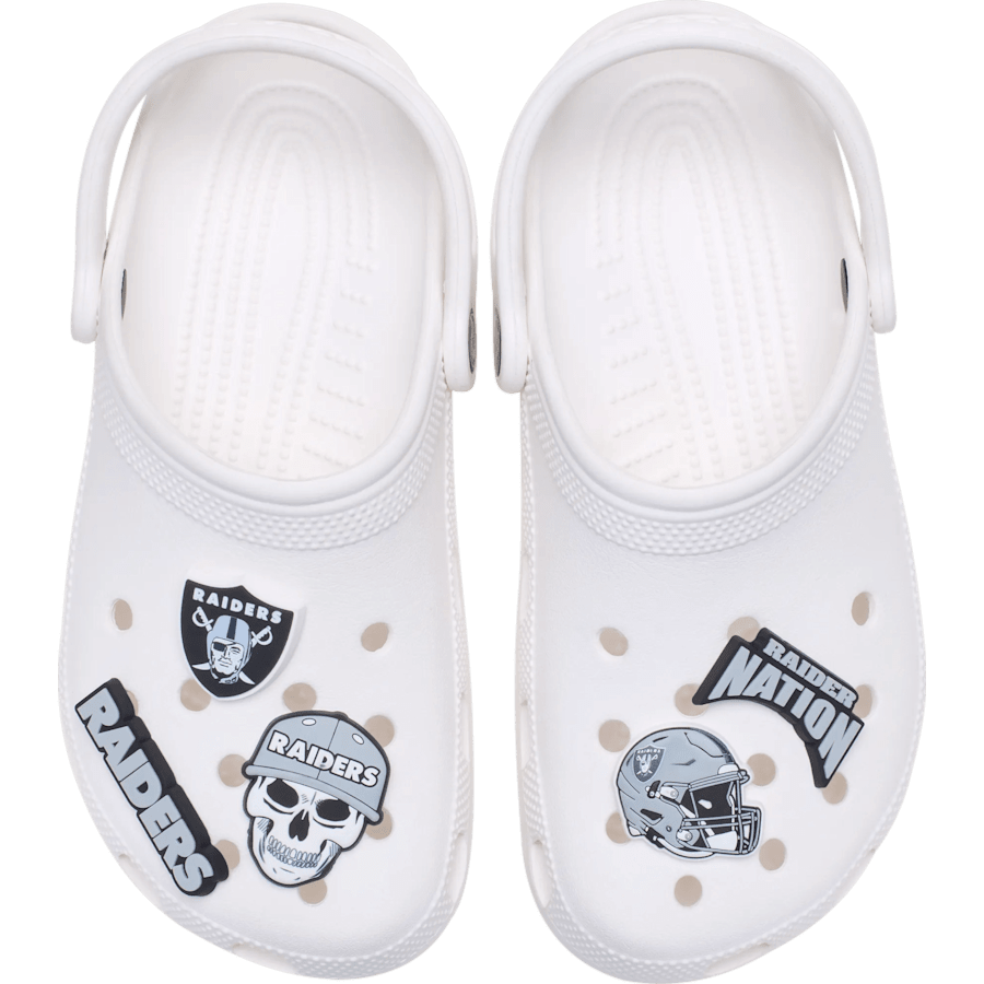 Crocs NFL Las Vegas Raiders 5 Pack Jibbitz Shoe Charm Women|Men|Jibbitz™ Charms