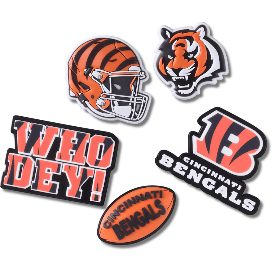 Crocs NFL Cincinnati Bengals 5 Pack Jibbitz Shoe Charm Women|Men|Jibbitz™ Charms