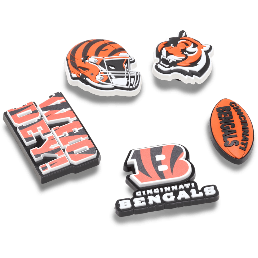 Crocs NFL Cincinnati Bengals 5 Pack Jibbitz Shoe Charm Women|Men|Jibbitz™ Charms