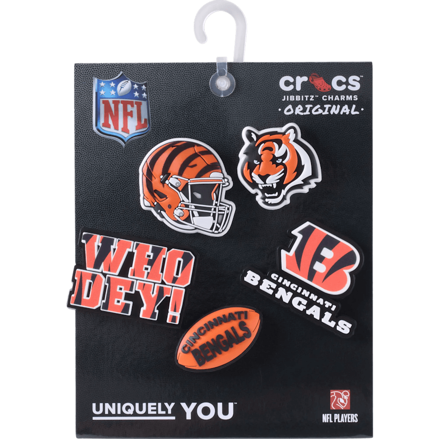 Crocs NFL Cincinnati Bengals 5 Pack Jibbitz Shoe Charm Women|Men|Jibbitz™ Charms