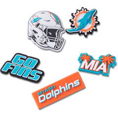 Crocs NFL Miami Dolphins 5 Pack Jibbitz Shoe Charm Women|Men|Jibbitz™ Charms