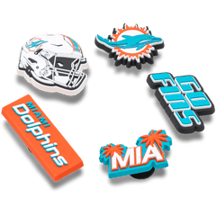 Crocs NFL Miami Dolphins 5 Pack Jibbitz Shoe Charm Women|Men|Jibbitz™ Charms